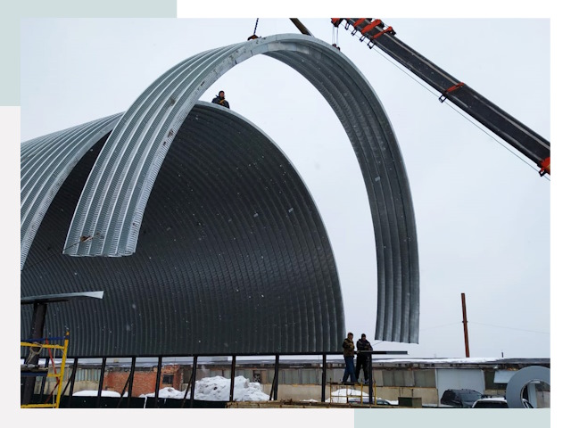 Полукруглые ангары в Салавате